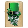 thumbnail image 5 of 49121 Zippo Irish Skull Design Gold Dust Windproof Pocket Lighter, 5 of 6