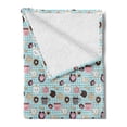 thumbnail image 2 of Cat and Mouse Soft Flannel Fleece Throw Blanket, Repetitive Pattern of Kawaii Style Inspired Bakery Cakes and Animal Faces, Cozy Plush for Indoor and Outdoor Use, 70" x 90", Multicolor, by Ambesonne, 2 of 5