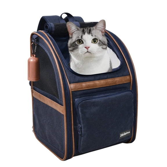 ZAKAPAWS Pet Carrier Backpack for Dogs and Cats, Collapsible with Breathable Mesh Dog Backpack, for Hiking Travel Camping Outdoor Hold Pets Up to 25 Lbs