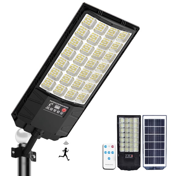 Solar Street Lights, 6500K Dusk to Dawn Outdoor Solar Street Lights, Motion Sensor Solar Flood Lights, Waterproof Outdoor Solar Lights for Patio Garage Courtyard