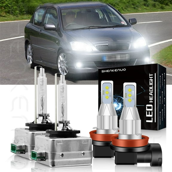 H11 D3S Xenon bulbs for 2013-18 Hyundai Santa Fe LED Headlights High Low Beam 4pc