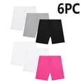 thumbnail image 2 of StSilkitty 6 Pack Girls Yoga Shorts Solid Color Elastic Waist Stretch Biker Shorts Lightweight Under Dress Shorts, 2 of 3