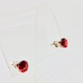 thumbnail image 3 of January! 7mm Lab Garnet & Sterling Silver Stud Earrings 9780A, 3 of 4