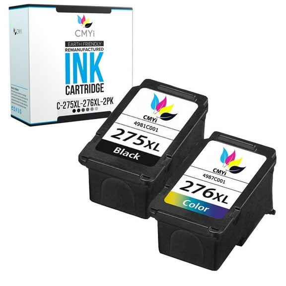 CMYi PG-275XL CL-276XL Combo Pack of 2 Ink Cartridges compatible for Canon PG-275XL and CL-276XL - PIXMA TR4720, TR4722, TS3520, TS3522, TS3720, TS3722 (1 Black, 1 Tri-color)