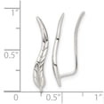 thumbnail image 2 of Auriga Fine Jewelry 925 Sterling Silver and Textured Wavy Leaf Climber Earrings for Women, 2 of 4
