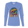 thumbnail image 3 of Funny Neon Sloth | Dean Russo Art Animal Lover Womens Long Sleeve T-Shirt, Light Blue, M, 3 of 5