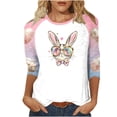 thumbnail image 2 of POTETI Easters Gnomies Print Tops for Women 2025 Summer Crew Neck Short Sleeve Tops, 2 of 6