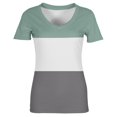 thumbnail image 4 of Hauts d'Été Grande Taille pour Femmes, Mode Décontractée pour Femmes, T-shirt à Manches Courtes Imprimé Col en V Ample, Chandail-Over, T-shirt Col en V pour Femmes en Liquidation, 4 of 5