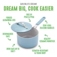 thumbnail image 3 of GreenLife Dream 2-Quart Ceramic Nonstick Saucepan with Lid, Silicone Stay Cool Handle, Blue Haze, 3 of 7