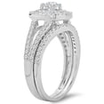 thumbnail image 2 of Dazzlingrock Collection 1.00 Carat (ctw) 10K Round Diamond Split Shank Halo Engagement Ring Set 1 CT, White Gold, Size 9.5, 2 of 4