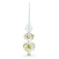 thumbnail image 3 of Pink and White Roses Bouquet on Double Ball Glass Christmas Tree Topper 12.5 Inches, 3 of 6