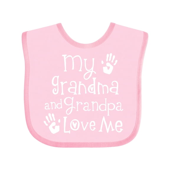 Inktastic Grandma Grandpa Love Me Girls Boys or Girls Baby Bib