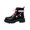 Black, variant on Orthopedic Boots for Women, Platform Lace Up Goth Ankle Booties, Heart Star Decor Street Party Daily Walking Boots Black