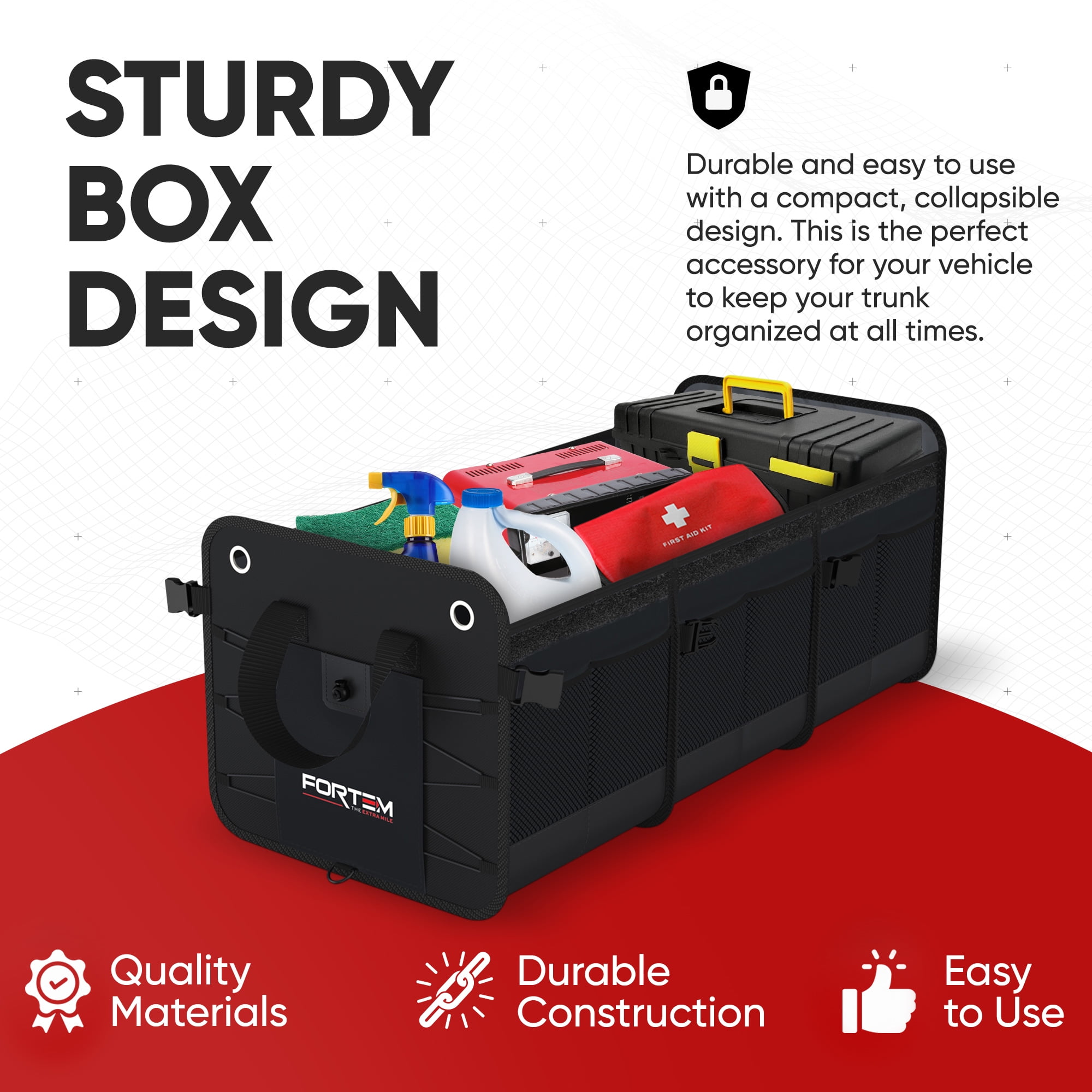 Fortem car trunk organizer collapsible storage discount