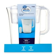 Great Value Water Filter Pitcher, BPA-Free, Certified to NSF/ANSI 42&53,7Cup Capacity, Digital Timer Indicator,HS528N White