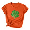 thumbnail image 1 of Besolor T-Shirts de la Saint-Patrick pour Femmes Col Rond Manches Courtes Basiques T-Shirts Graphiques Shamrock Hauts de Festival, 1 of 3