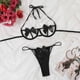 thumbnail image 3 of Conjunto de lencería Conjunto de ropa de dormir sin espalda, lencería con soporte de acero, ropa interior dividida, cuello colgante Ygjytge Negro T L para Mujer, 3 of 8