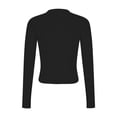 thumbnail image 7 of ZQGJB Long Sleeve Crewneck Basic T-Shirts for Women Casual Slim Fit Going Out Tshirt Tops Trendy Solid Color Athletic Workout Pullover T-Shirts Blouse Tight Y2k Outfits Black L, 7 of 7