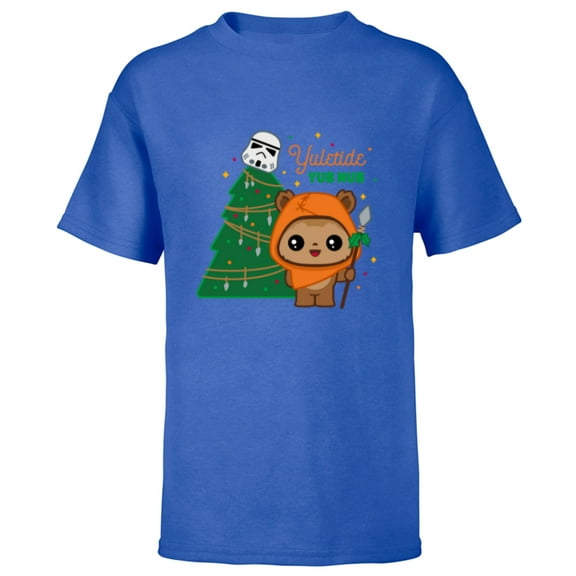 Star Wars Wicket Ewok Christmas Holiday Yuletide Yub Nub - Short Sleeve T-Shirt for Kids - Customized-Royal