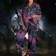 thumbnail image 2 of Pajamas For Women Set Halloween Silk Satshort Sleeve Button Up Top Shorts Comfortable Fall Winter Sleepwear Loungewear Nightwear Nightclothes Homewear, 2 of 7
