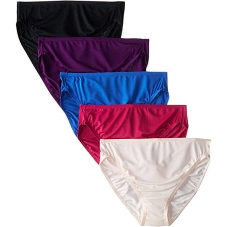Fruit of the Loom Women's 5 Pack Microfiber Hi-Cut Panties, Assorted, 9