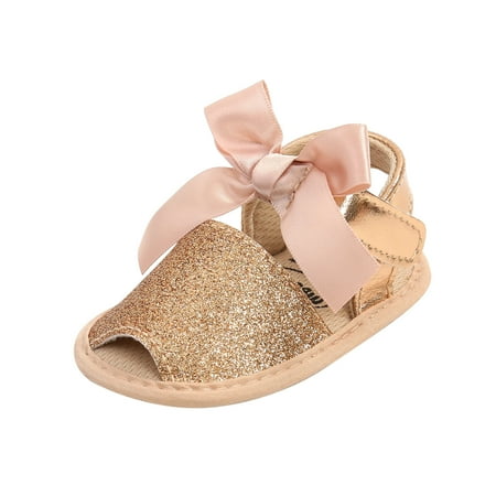 

Facrlt Baby Girls Performance Soft Sole Non-slip Breathable Bow Sandals Toddler Easy on Easy off Sandals Super Cute Baby Sandals Summer Cute Sandals for Baby Girls