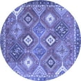 thumbnail image 1 of Ahgly Company Machine Washable Indoor Round Persian Blue Traditional Area Rugs, 4' Round, 1 of 4