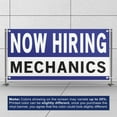 thumbnail image 3 of Now Hiring Mechanics 13 oz Heavy Duty Vinyl Banner Mechanic Jobs Available Help Wanted Sign for Business Advertising Indoor/Outdoor Single-Sided with Metal Grommets (4x8 ft, Wh & Bl & Bk), 3 of 6