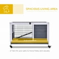 thumbnail image 4 of PawHut Wooden Indoor Rabbit Hutch on Wheels with Run, White, 4 of 10