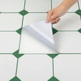 thumbnail image 5 of Abyssaly White and Green Peel and Stick Floor Tile 12"×12"Vinyl Flooring Waterproof for Bathroom Kitchen 10PCS, 5 of 8