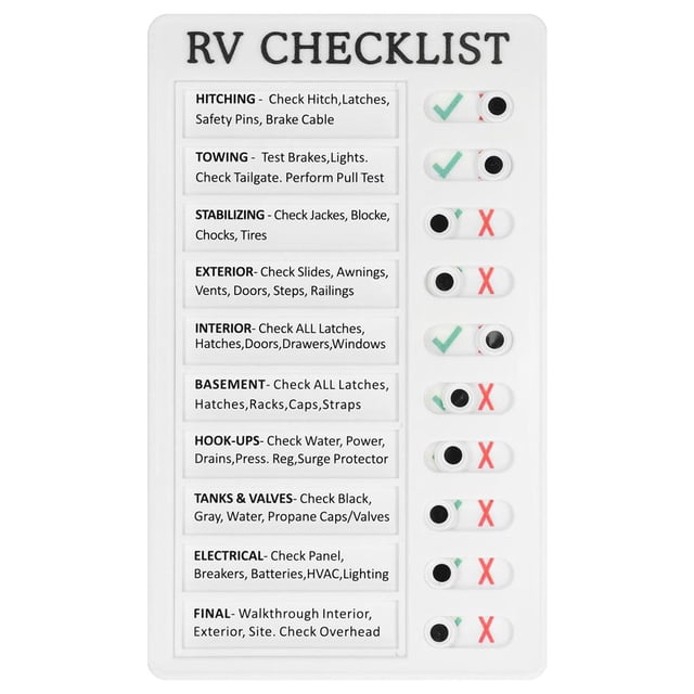 Sidaley RV Checklist Note Boar Plastic RV Checklist Memo Portable RV Checklist Notepad Reutilizable Checklist Note Pad Notebook para el hogar Cocina cartulina Numero 3