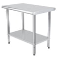 thumbnail image 1 of Commercial Stainless Steel Prep Table 48x24 Inch, Heavy Duty Kitchen Workstation with Backsplash & Adjustable Shelf, 500lb Capacity Metal Work Table for Restaurant Food Prep, Garage, Workshop, 1 of 7