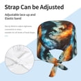 thumbnail image 3 of Yiaed Red And Blue Flame Wave Dragon Print Turban Hat for Women Men Comfortable Adjustable Cleaning Working Cap with Sweatband, 3 of 4