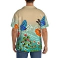thumbnail image 5 of Xecao offers the Colorful Plants And Insects for Men's Casual Short-sleeved Shirt, a button-up collared shirt with a pocket, perfect for beach vacations and yacht travel in the 3X-Large size., 5 of 7