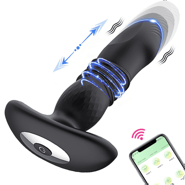 TLUDA Thrusting Vibrating Butt Plug Anal Vibrator APP Remote Sex Toys for Women,Men Prostate Massager Buttplug,Black