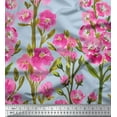 thumbnail image 3 of oneOone Polyester Lycra Fabric Leaves & Pink Floral Panel Print Sewing Fabric BTY 56 Inch Wide, 3 of 3