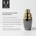 thumbnail image 3 of Viski Heavyweight Cocktail Shaker for Home Bar Gifts 16.5oz Black/Gold, 3 of 5