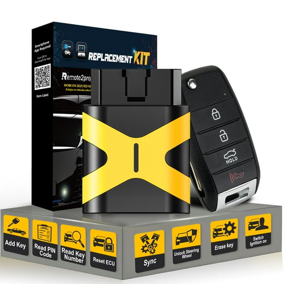 Car Key DIY Programmer Tool and Keyless Entry Remote Control Replacement for 2014-2019 Kia Forte with FCC: OSLOKA-875T