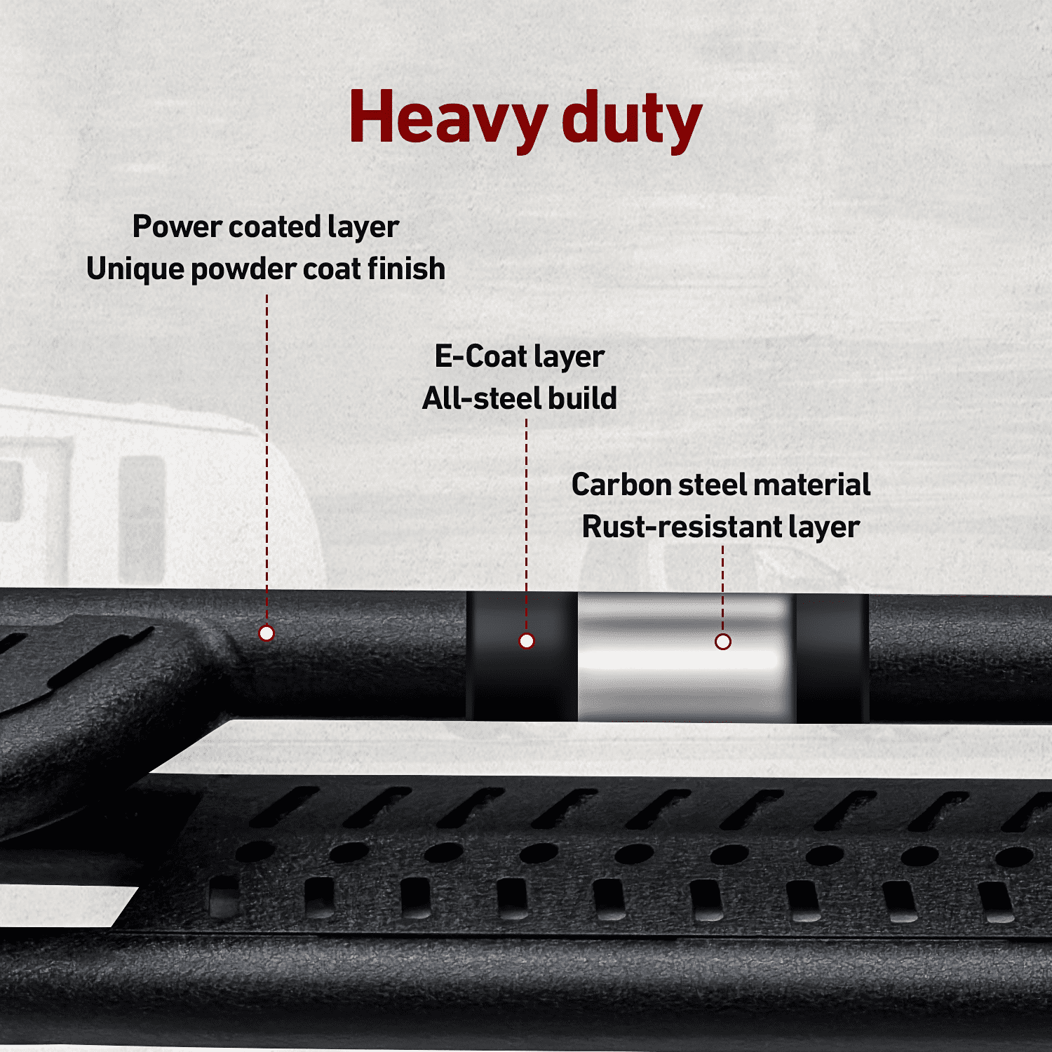 Vijay Running Boards Compatible with 2007-2018 Chevrolet Silverado 1500 / 2007-2018 GMC Sierra 1500 Extended Cab Bolt-on Side Steps Rails Steel Nerf Bars
