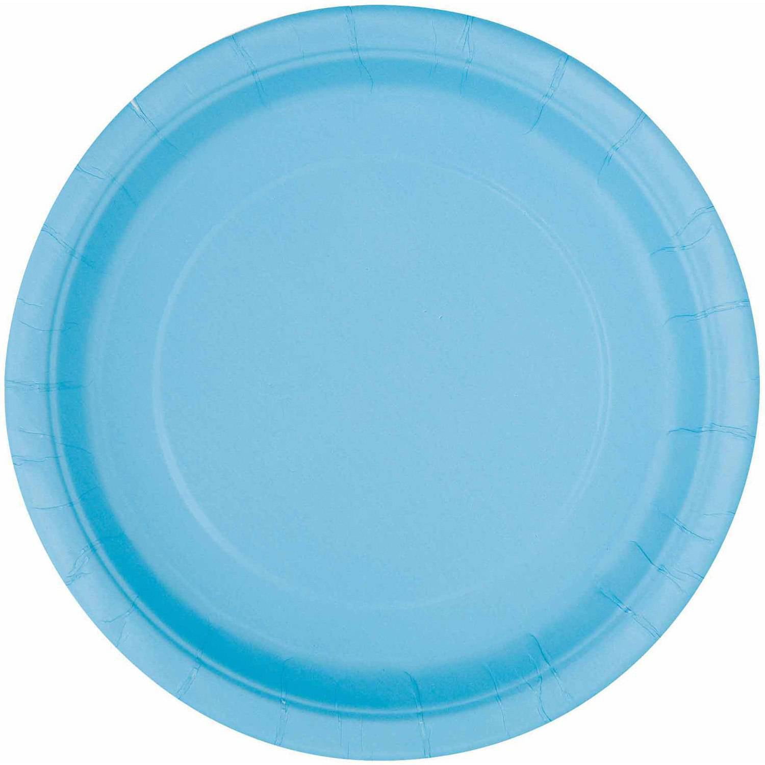 9" Paper Dinner Plates, Light Blue, 8ct