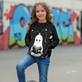 thumbnail image 3 of Xoenoiee Ghost Book Print Girls' Sweatshirts Half Zip Up Pullover Crop Tops for Girls Halloween Long Sleeve Hoodie Sweater Cropped Sweatshirt, 5-6 Years, 3 of 7