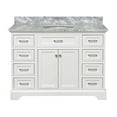 thumbnail image 2 of Aria 48" Bathroom Vanity with White Cabinet and Carrara Marble Top, 2 of 7