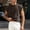 Brown, variant on Mens Crop Vest Top Cap Sleeve Oversized Shirt Gym Tank Tops Cropped T Shirts Washed Cotton Crewneck Loose Pullover Tee Light Blue