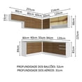 thumbnail image 2 of Cocina Integral Completa Esquinera Madesa Glamy 469cm 01 - Blanco/Marrón Madesa GCGL469001, 2 of 9