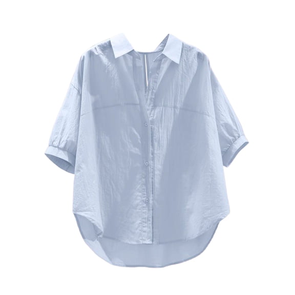 Womens summer tops Button Down Shirts Long Sleeve Cotton Gauze Tops Casual Collared Blouses Loose Fit business casual pring tops for women