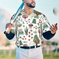 thumbnail image 4 of Fotbe Frog and Forest Plants Baseball Jersey Shirt for Men and Women, Casual Short Sleeves Button Down T-Shirt-XX-Large, 4 of 9