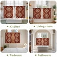 thumbnail image 6 of Vintage Brown Tier Curtains, Boho Ethnic Geometric Abstract Art Southwestern Light Filtering Kitchen Curtains, 2Pcs Rod Pocket Half Window Treatments Panels for Sink Cafe Cabinet Basement 27.5x45In, 6 of 9