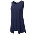thumbnail image 2 of SSOULM INCH & FIT Women's Round Neck Sleeveless Asymmetrical Hem Tunic Tank Top. Made in U.S.A, 2 of 4