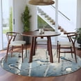 thumbnail image 4 of 7ft Washable Round Rug, Vintage Birds Non-Slip Circle Area Rug for Living Room Dining Room, Spring Oil Painting Style Forest Branch Farmhouse Indoor Floor Mat for Home Decor, 4 of 9