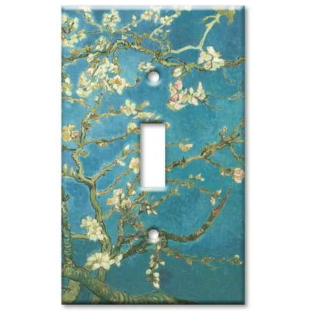 Gang Toggle Plastic Wall Plate - Single Gang Toggle OVERSIZE Wall Plate - Van Gogh: Almond Blossoms